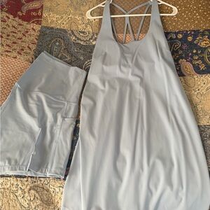 Amazon Women's Light Blue Maternity tank dress Set